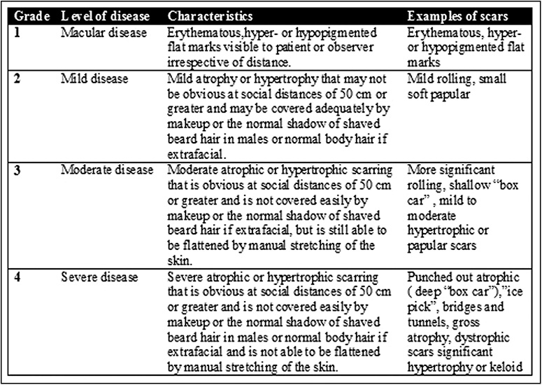 Goodman and Baron’s qualitative scar scale