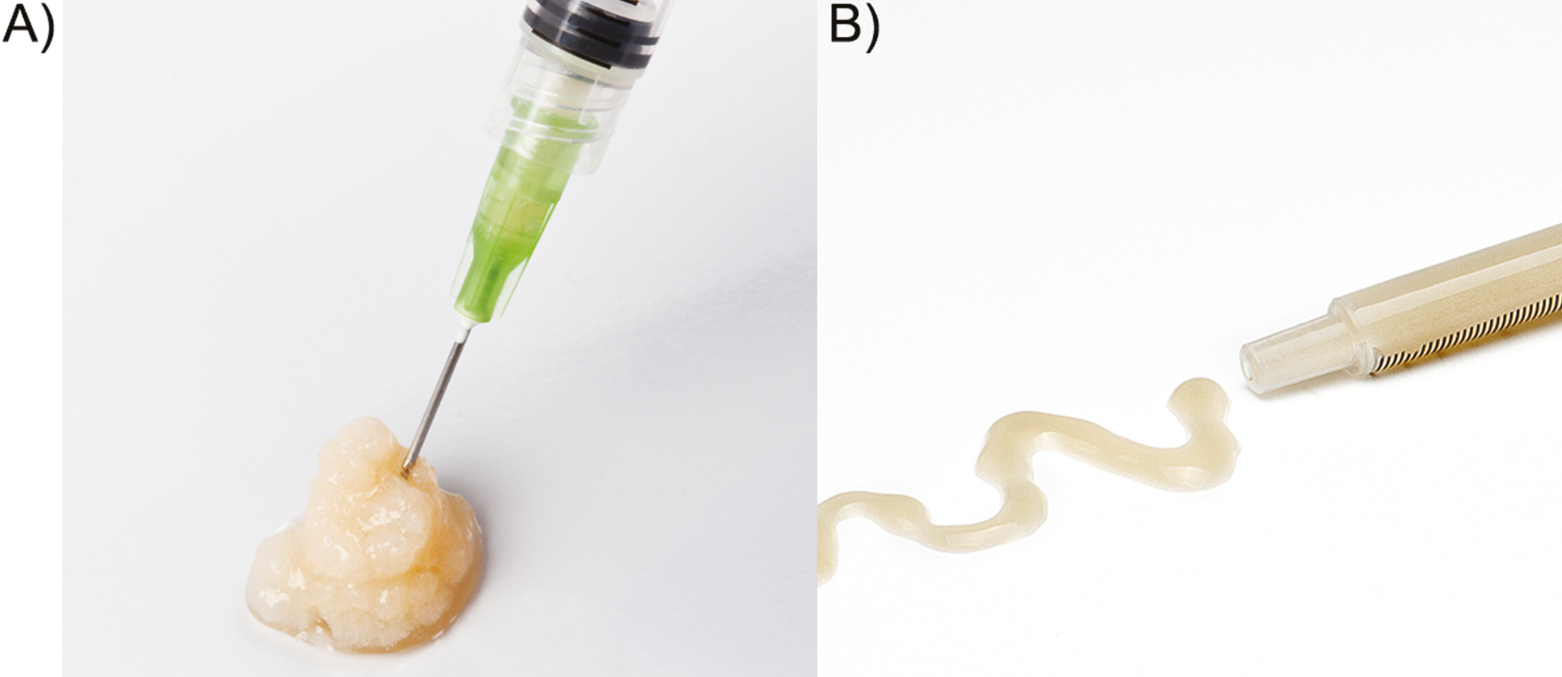 (A) High viscosity PRGF-Gel. (B) Low viscosity PRGF-Gel